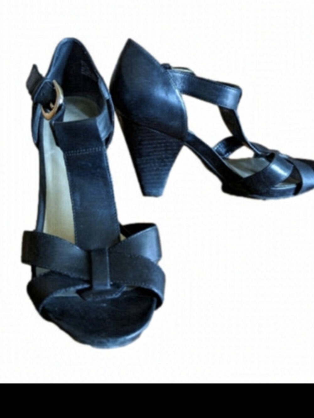 Retro 50s Classic Black leather heels by Me Too, Danika woman's Size 7.5